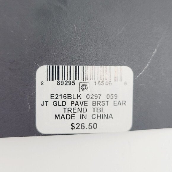 M. Haskell For INC Contemporary Earrings Gold Tone Black Rhinestone Pierced - Picture 4 of 4